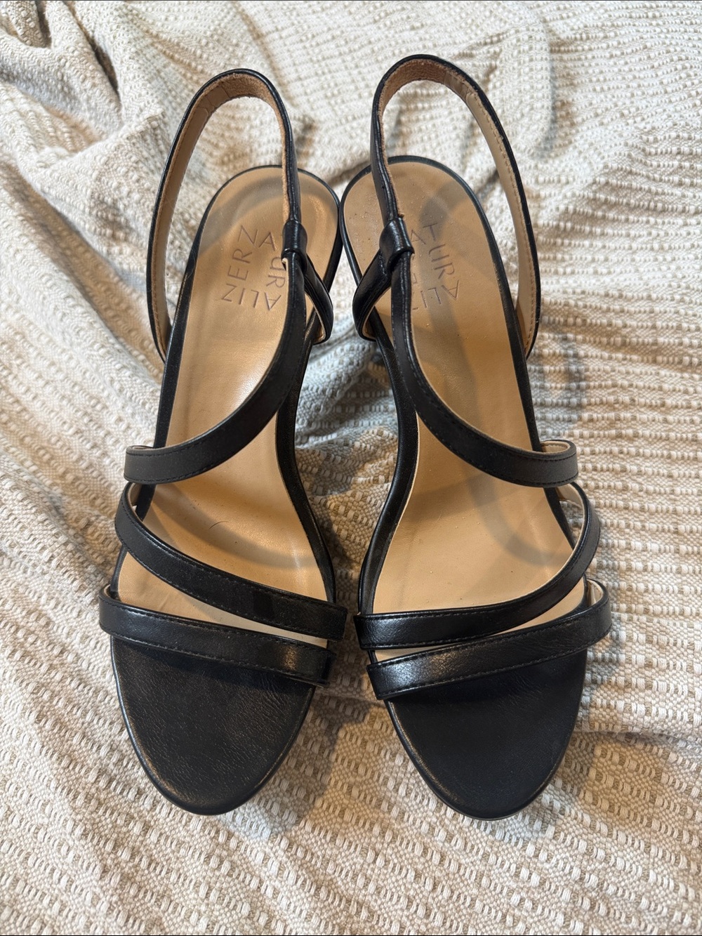Naturalizer Black Leather Strappy Slingback Brent’s Sandals